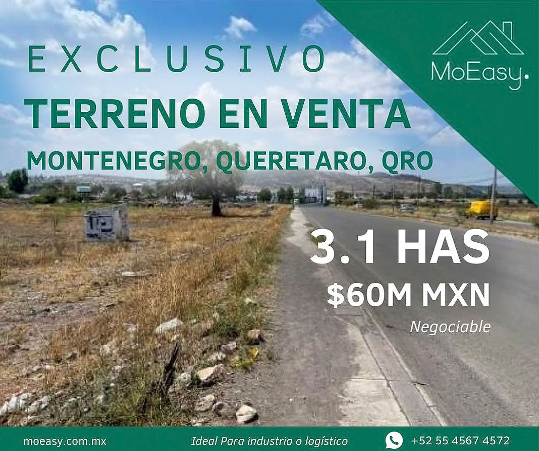 Terreno Industrial en Venta – Montenegro, Qro.