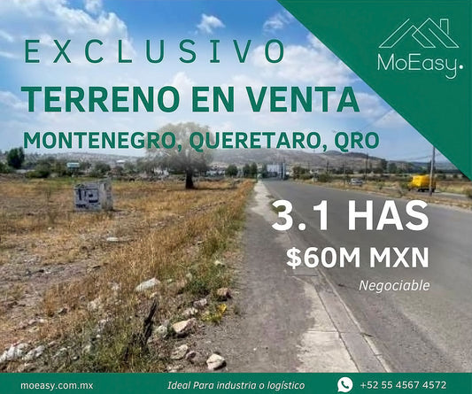 Terreno Industrial en Venta – Montenegro, Qro.
