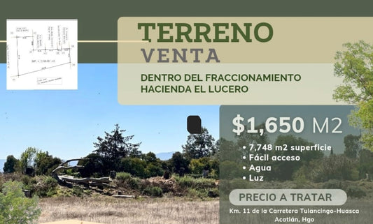 Terreno en Venta en Acatlán, Hidalgo